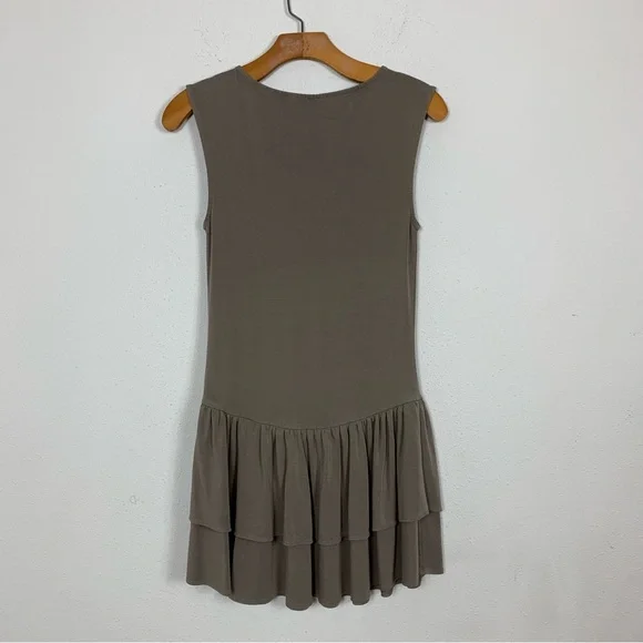 Aritzia Wilfred Sleeveless GoodLux Bloomsbury Mini Dress Brown Sz Small - Picture 5 of 7